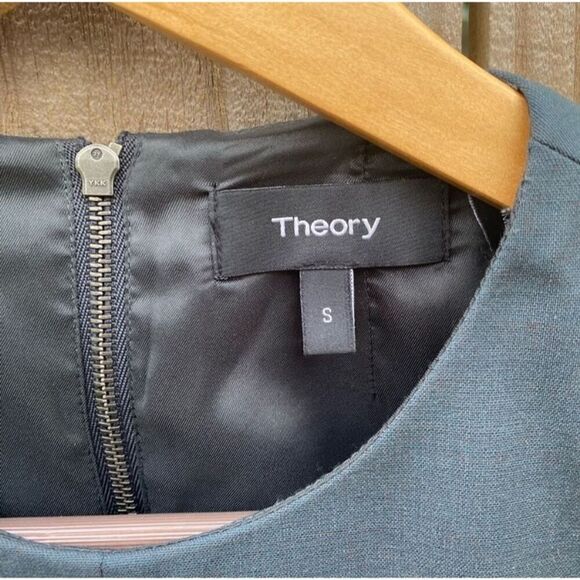 Theory Women's Gray Peplum Crew Neck High-Low Sleeveless Blouse S - Picture 5 of 5